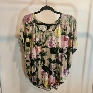 H&M Floral Butterfly Sleeve Top—S